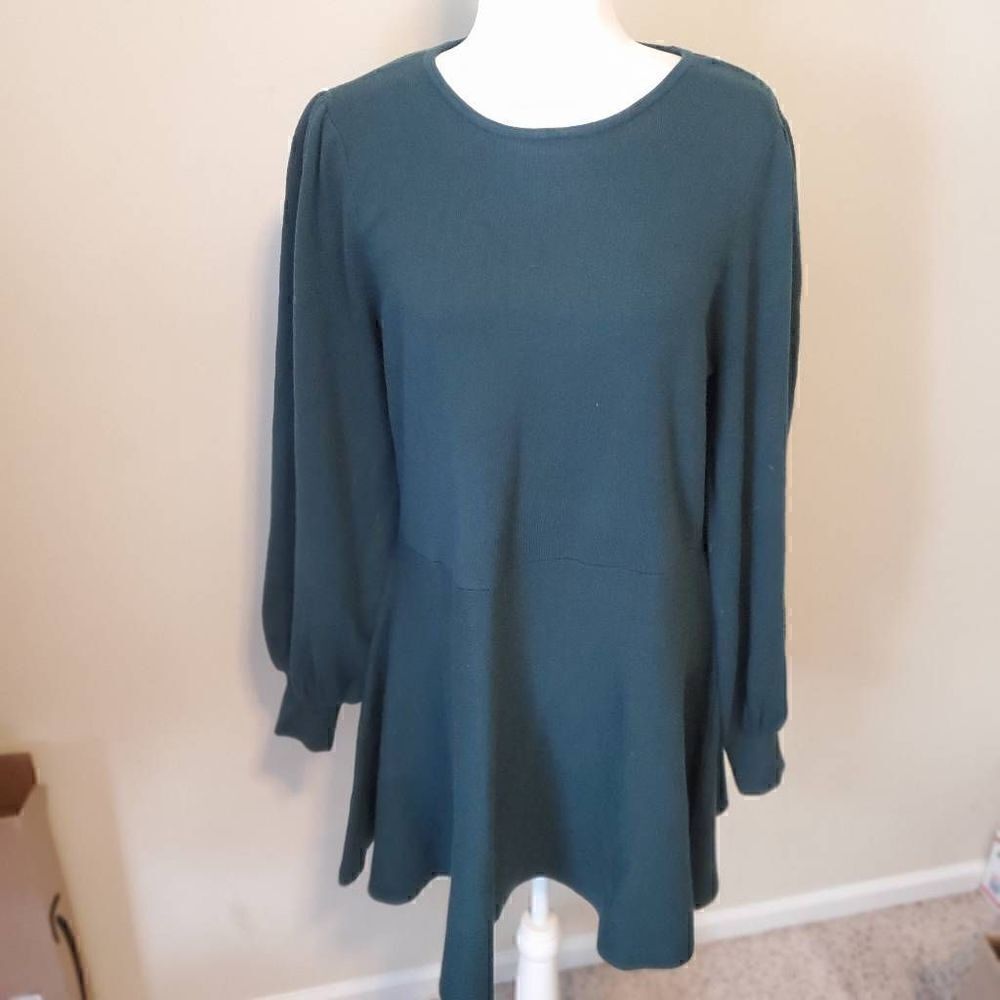 NWT Express Emerald Green Fit n Flare Sweater Dress  XL